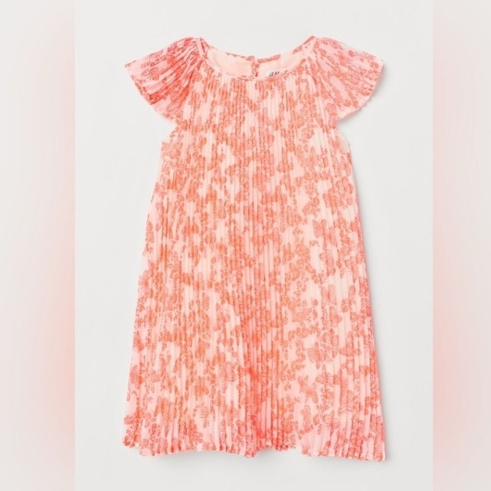 H&M Floral Print Girls Pleated Dress(Size 7-8yr)